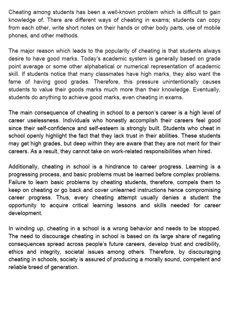 Consequences of Cheating in Exams | PDF