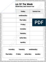 Days of The Week Worksheet 1
