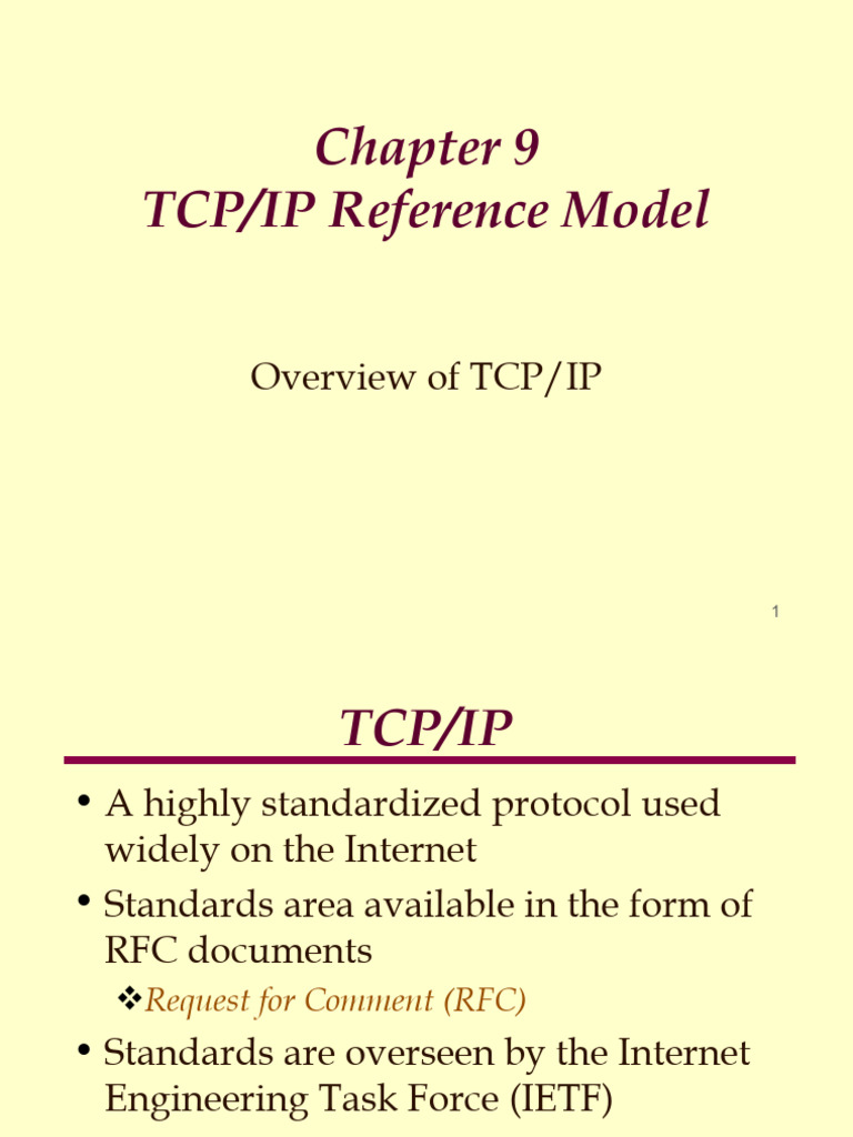 Chapter 9 TCP IP Reference Model | PDF | Internet Protocol Suite | Osi ...