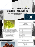 Trabalho Classificção de Minerais - Mineralogia