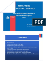 Registro Poblacional de Cáncer Antofagasta 2011