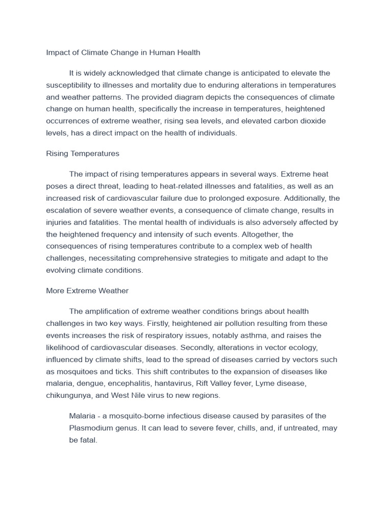 Impact of Climate Change in Human Health | PDF | Health Sciences ...