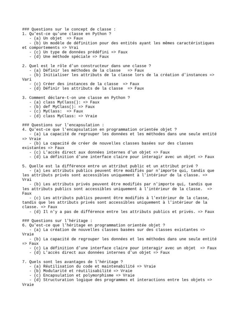 Polymorphisme et classes en Python | PDF | Classe (informatique ...