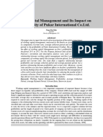 Working Capital Management and Its Impact On The Profitability of Pukar International Co - LTD