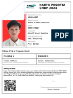 Kartu Peserta SNBP 2024: 424604947 Rafly Adipasa Hadani 0056192527 SMA IT Smart Syahida Kab. Tangerang Prov. Banten
