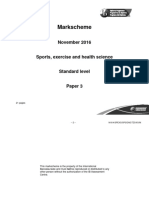 Sports Exercise and Health Science Paper 3 SL Markscheme
