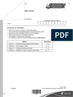 Sports Exercise and Health Science Paper 3 SL