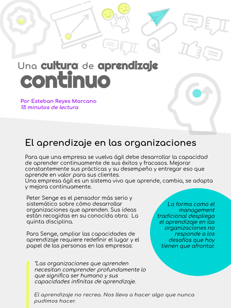 Cultura de Aprendizaje Continuo | PDF | Aprendizaje | Evaluación