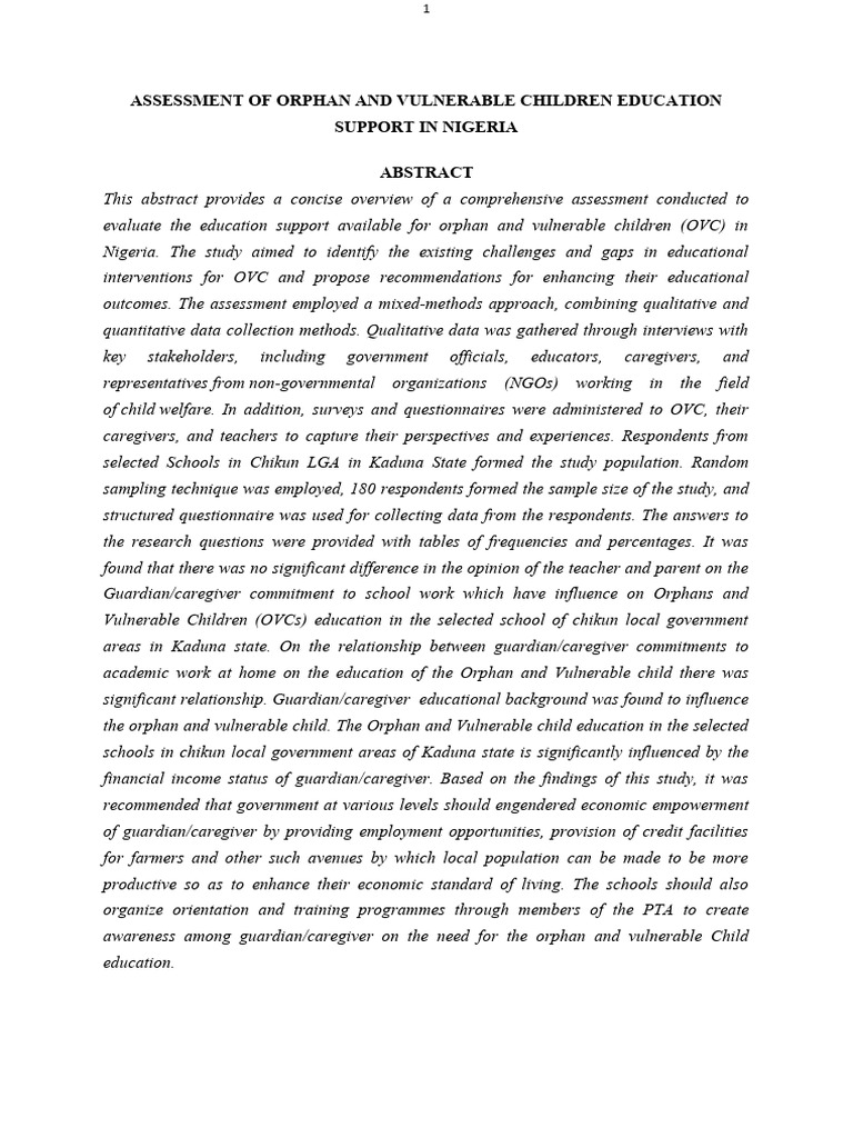 Enhancing Education for Vulnerable Children | PDF | Poverty | Poverty ...