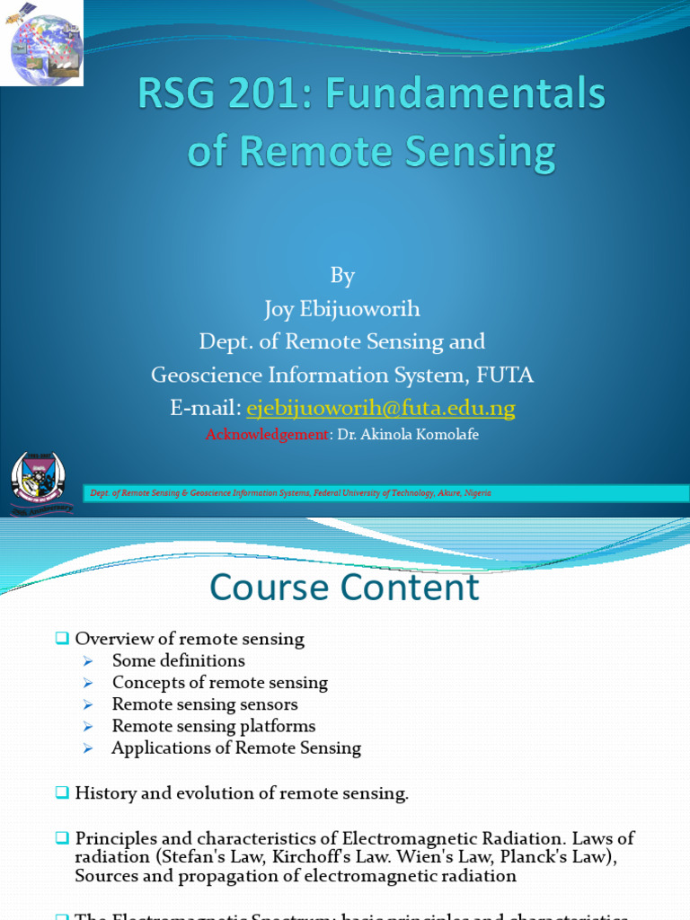 Overview of Remote Sensing Concepts | PDF | Remote Sensing ...