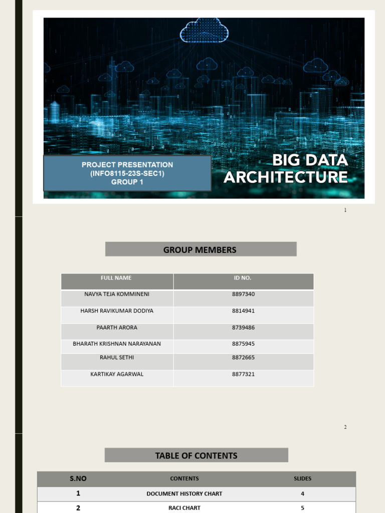 Big Data Architecture Group 1 PROJECT | PDF | Analytics | Databases