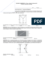 Lista 3 de Exercícios - Teorema de Pitágoras