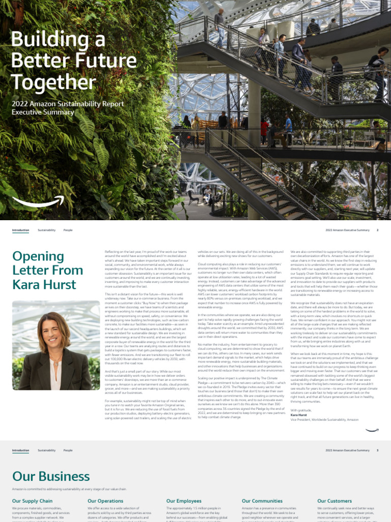 2022 Amazon Sustainability Report Summary | PDF | Renewable Energy ...