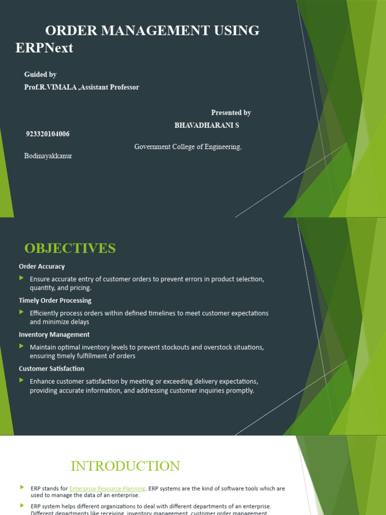 ERPNext Order Management Overview | PDF | Enterprise Resource Planning ...