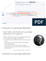 CM 2 Introduction à La Psychologie Différentielle