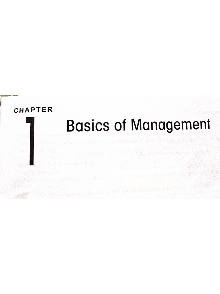 Basics Of Management | PDF