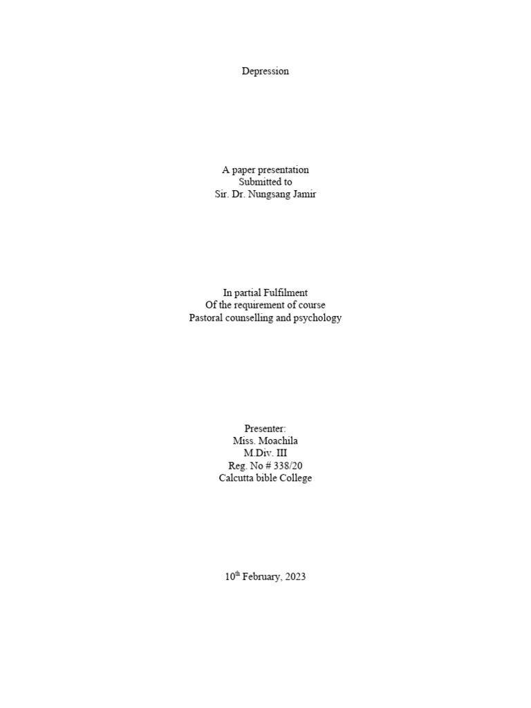 Understanding Depression: Causes & Types | PDF | Major Depressive ...