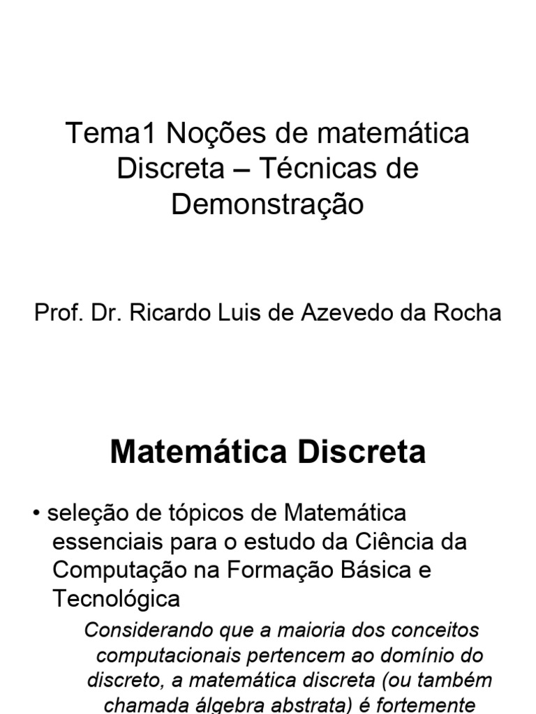 Noções de Matemática Discreta - USP | PDF | Matemática discreta ...