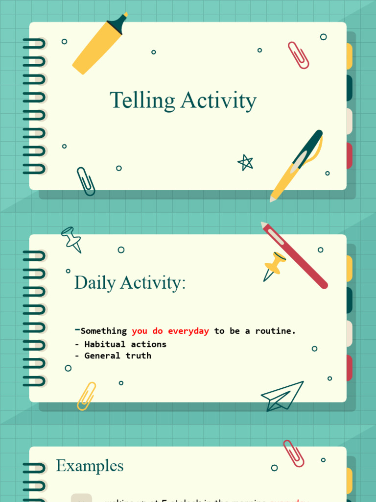 Telling Daily Activity | PDF | Language Arts & Discipline