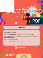 Intermediate - International Women's Day - Can You Solve The Riddle - Intermediate