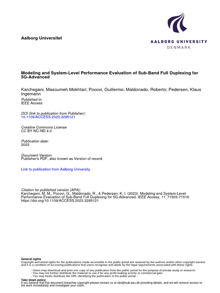 Modeling and System-Level Performance Evaluation of Sub-Band Full ...