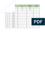 Bar Bedding Schedule - Sample Sheet