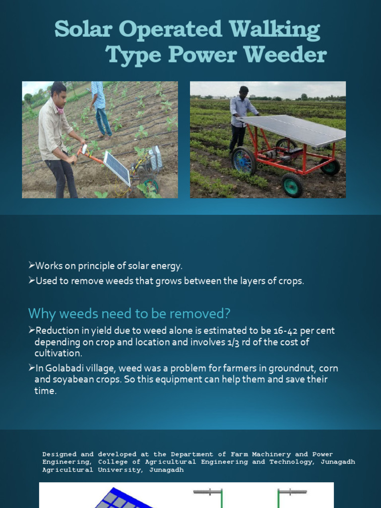 Solar-Powered Weeder for Crop Care | PDF | Solar Energy | Solar Panel