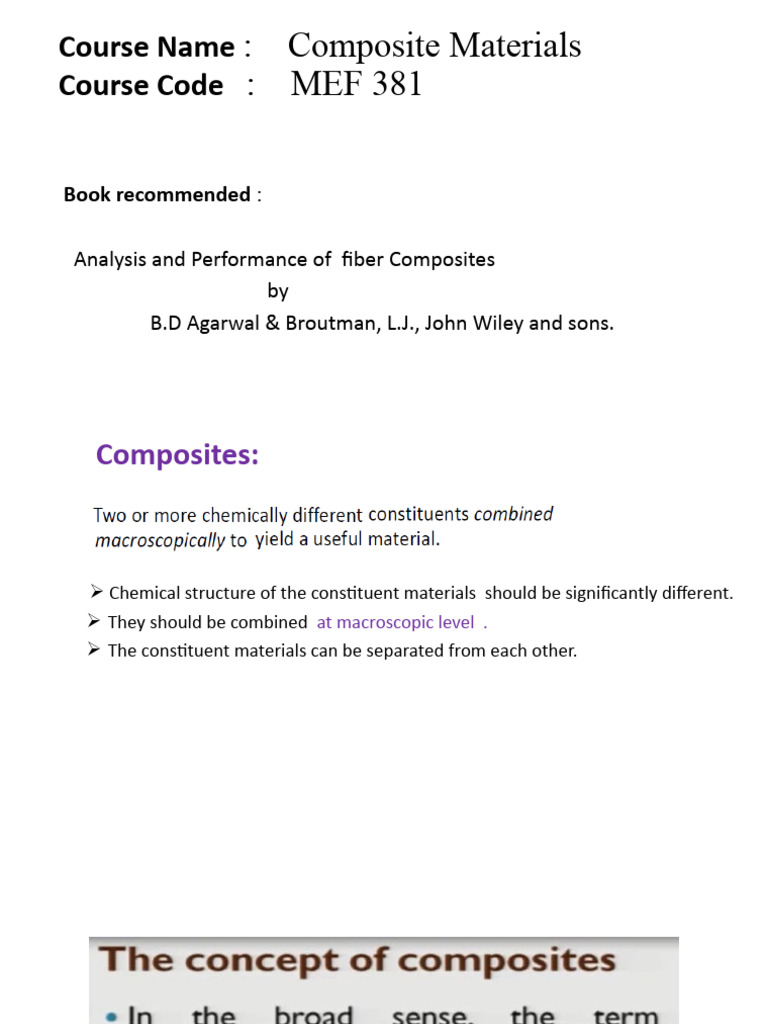 Composite Materials Overview Pdf