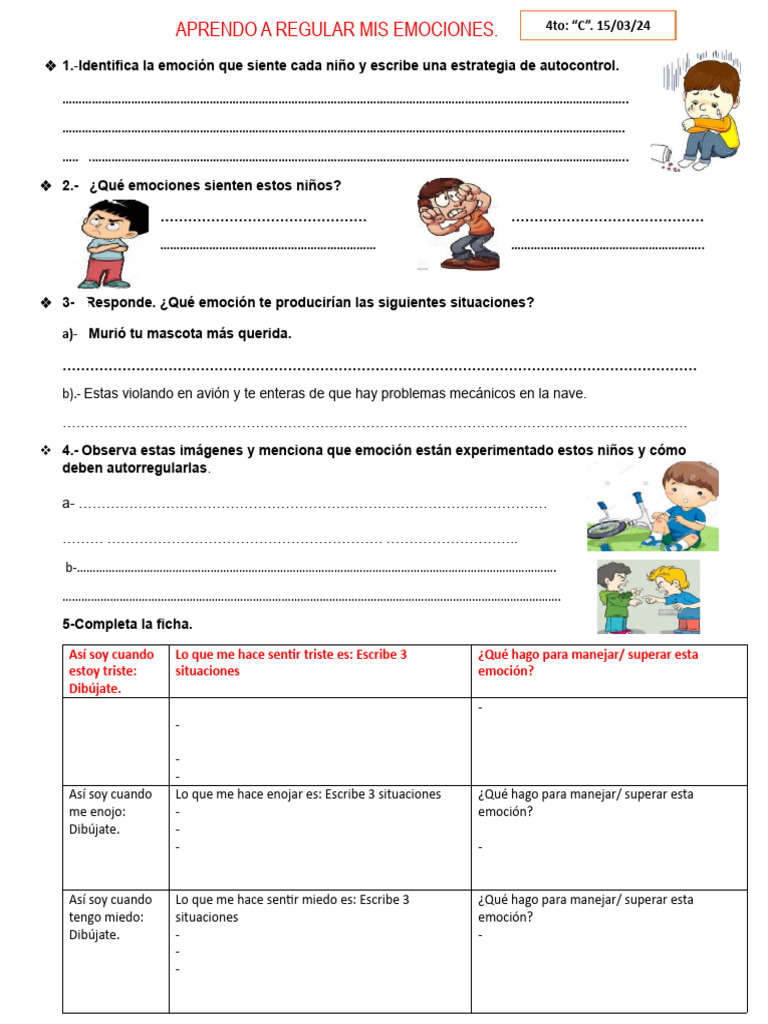 Ficha 1.8 - Viernes 15 - Aprendo A Regular Mis Emociones | PDF