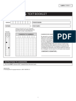 Reading Sample Test 1 Text Booklet Part A