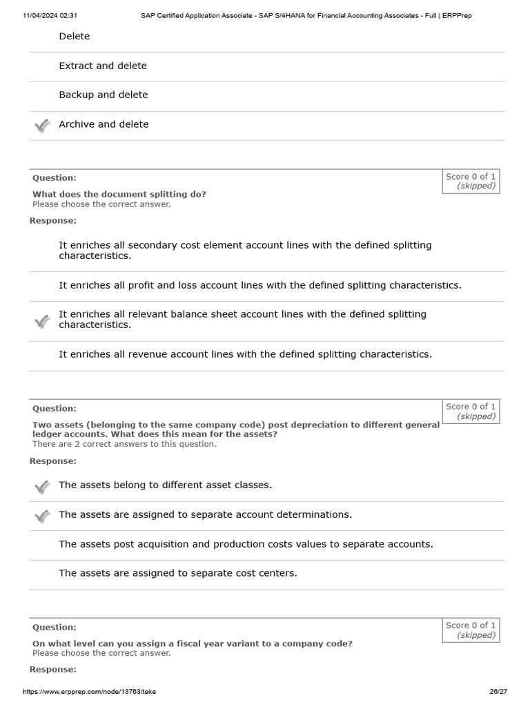 SAP S/4HANA Financial Accounting FAQ | PDF