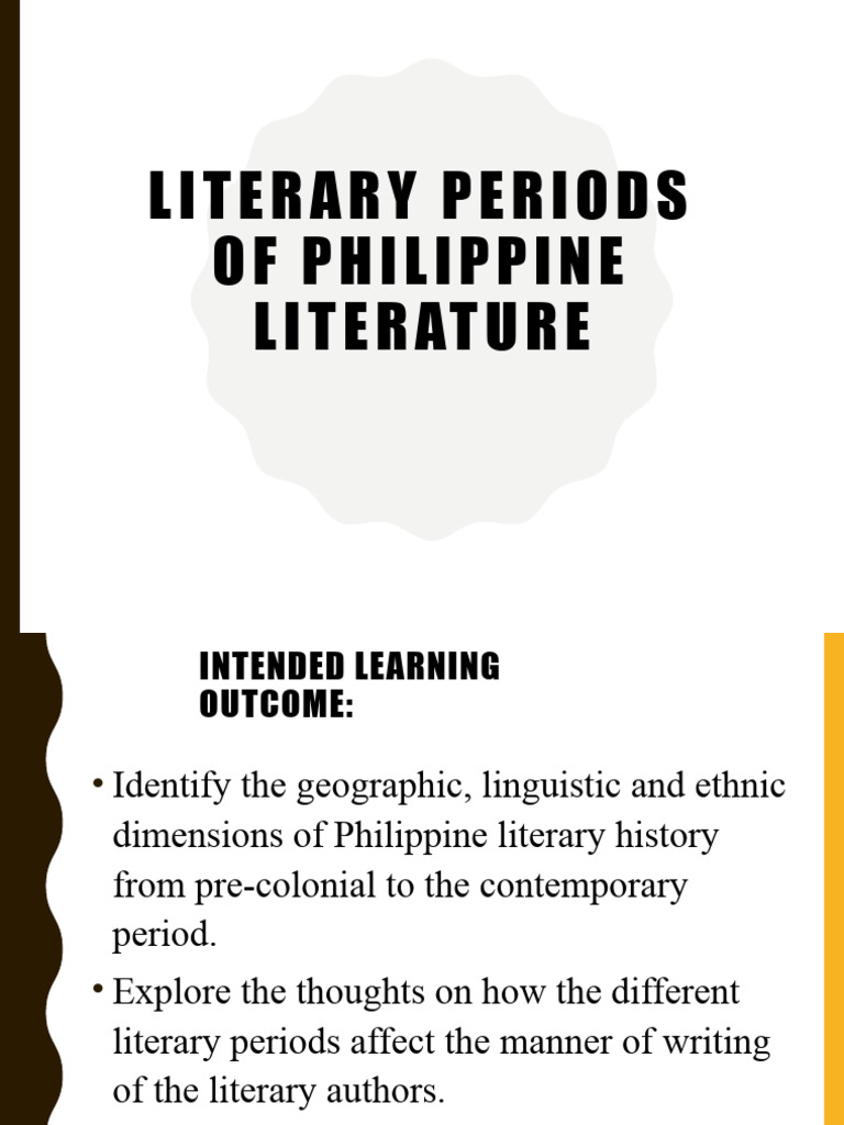 Philippine Literary Periods Overview | PDF | Poetry | Philippines