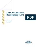 Lista de Sustancias Restringidas Ropa Infantil y Ropa de Cama