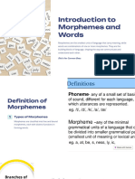 Introduction To Morphemes and Words