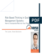 Risk-Based Thinking Quality Management Systems