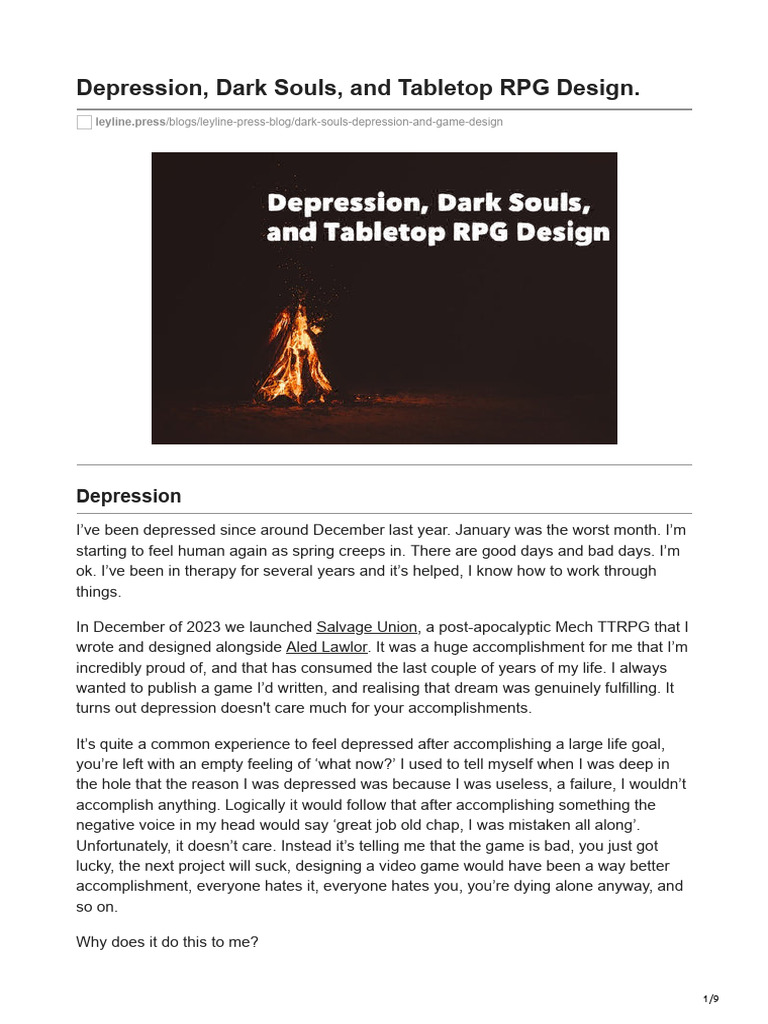 Leyline - Press-Depression Dark Souls and Tabletop RPG Design | PDF ...