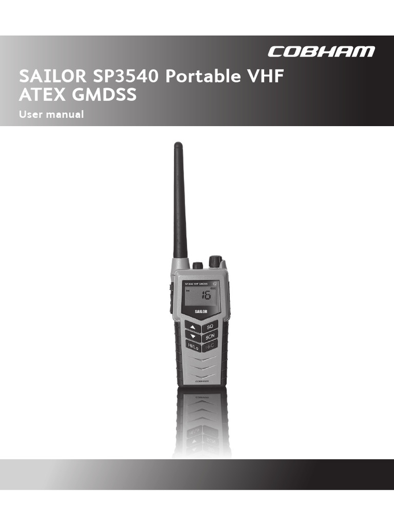 SAILOR-SP3540-ATEX-VHF-GMDSS-User-Manual - SAILOR B3504 | PDF ...