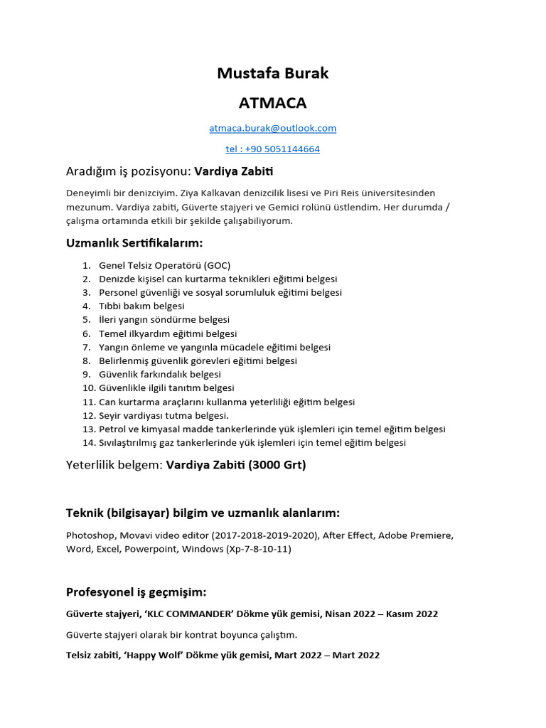Mustafa Burak ATMACA CV TR | PDF