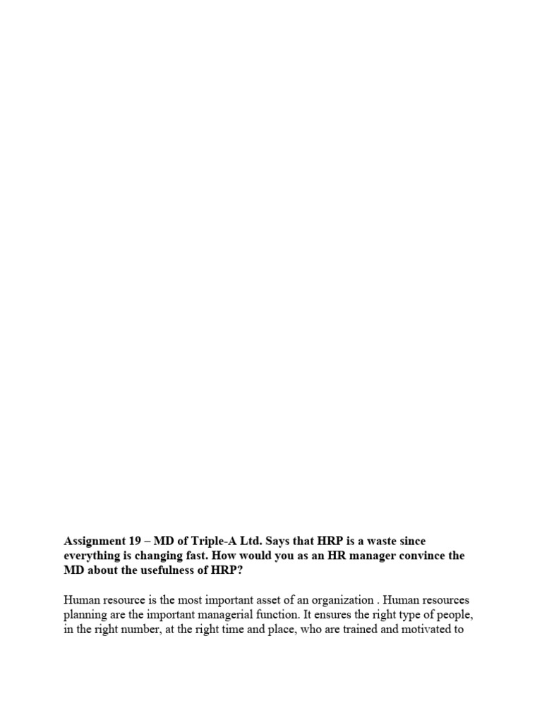 HRM Assignment | PDF | Human Resource Management | Human Resources