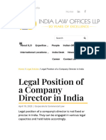 Legal Position of A Company Director in India ENG