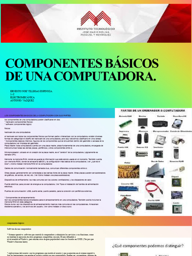 Componentes Esenciales de una Computadora | PDF | Hardware de la ...