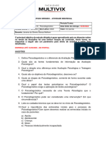 Estudo Dirigido - Psicodiagnóstico