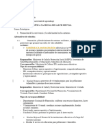 Politica Nacional de Salud Mental - Ejecución