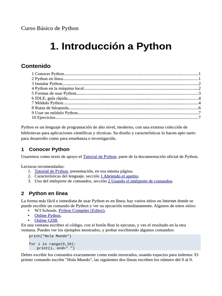 Introduccion | PDF | Python (lenguaje de programación) | Interfaz de ...