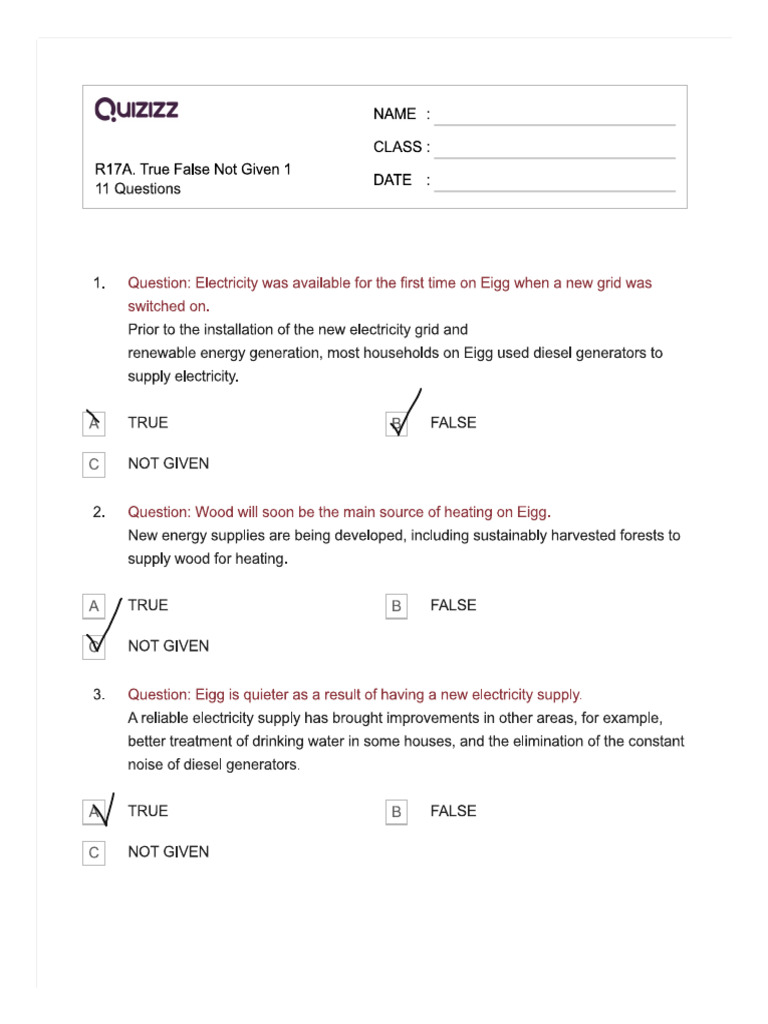 True False Not Given 1 | PDF