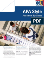 APA Style: Academic Tip Sheet
