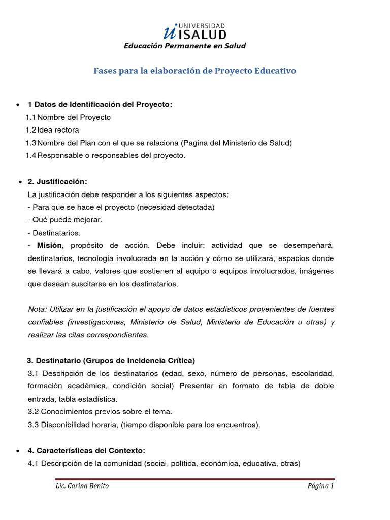 Fases de elaboración del Proyecto Educativo | PDF | Evaluación ...
