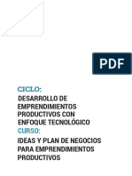 CURSO 1. Ideas y Plan de Negocios para Emprendimientos Productivos