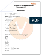 JEE Main 2023 (April 6th Shift 1) Maths Question Paper With Answer Key