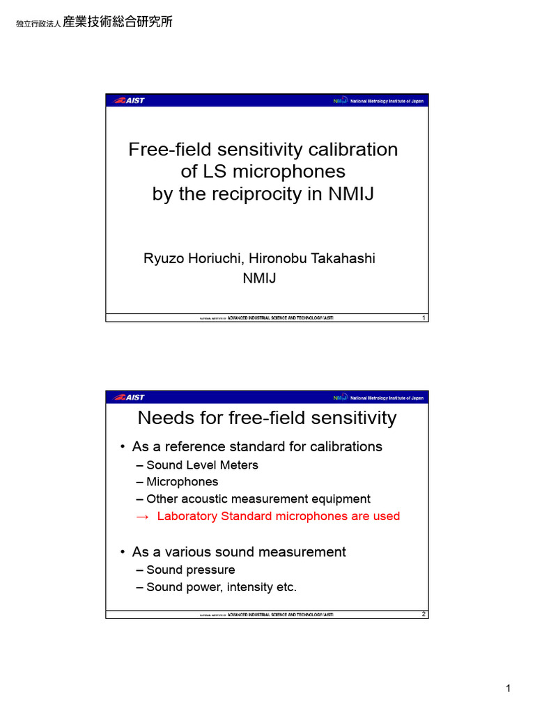 Free-Field Sensitivity Calibration of Microphones | PDF | Microphone ...